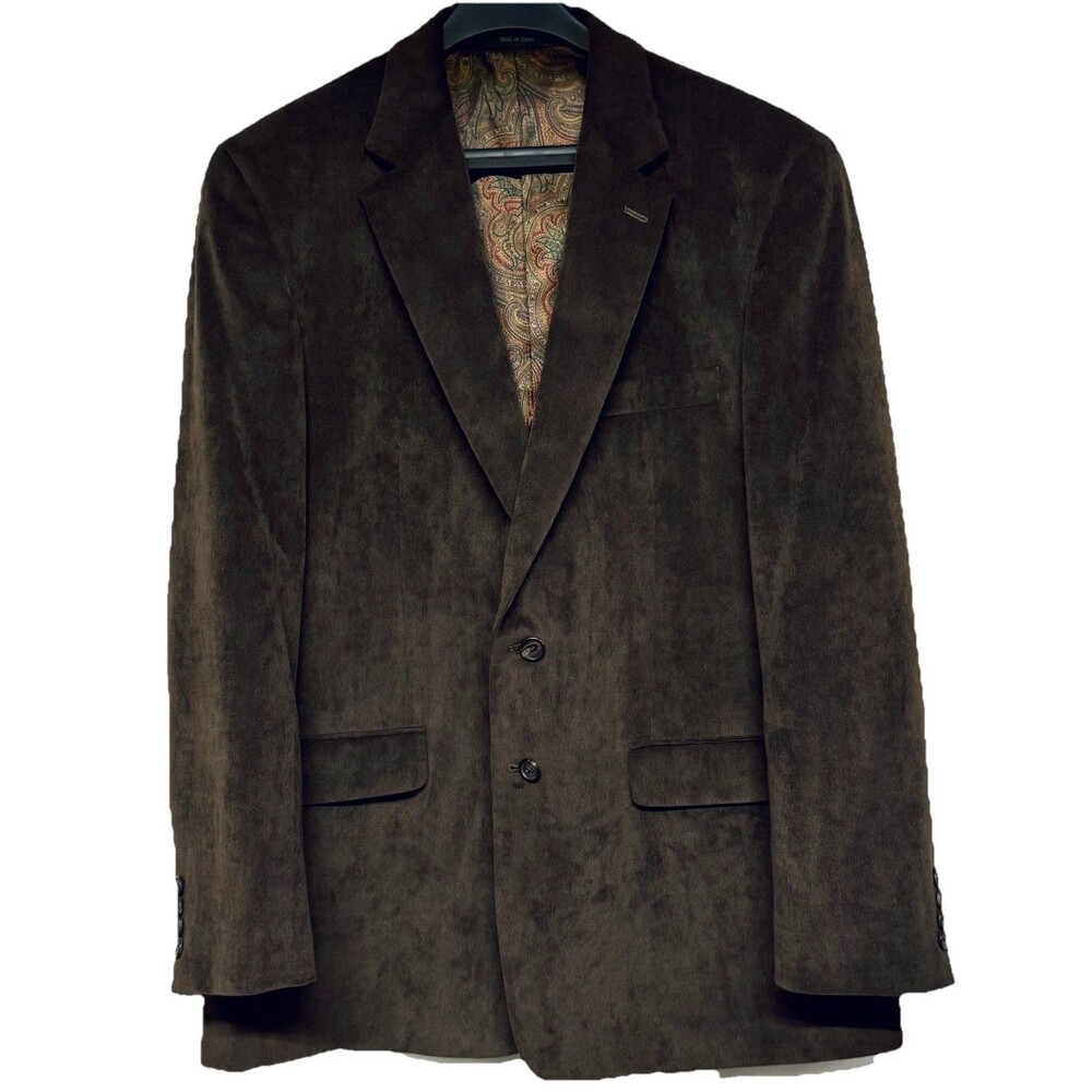 Ralph Lauren 2 Button Brown Thin Line Corduroy Blazer Sports Coat size 44